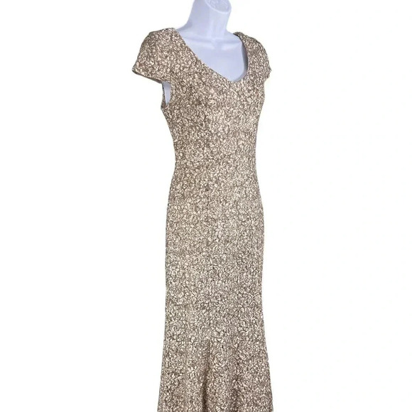 Alex Evenings Womens Sz 6 Long Cap Sleeve Fit & Flare Dress Sequin Detail Formal - Picture 6 of 16